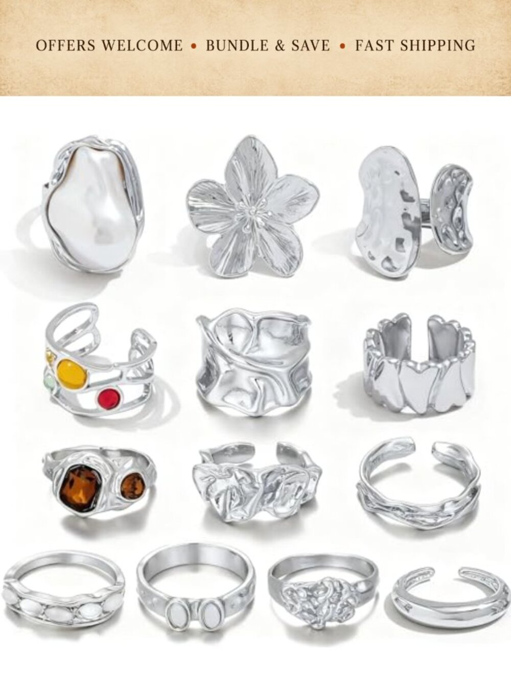 Knuckle Rings Set Stacking Midi Rings Cubic Zirconia Twist Hollow Alloy